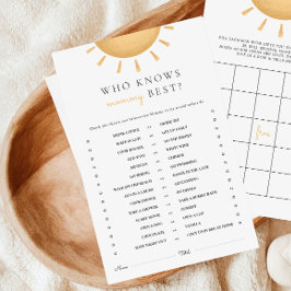 Boho Sunshine Baby Shower Activity Games