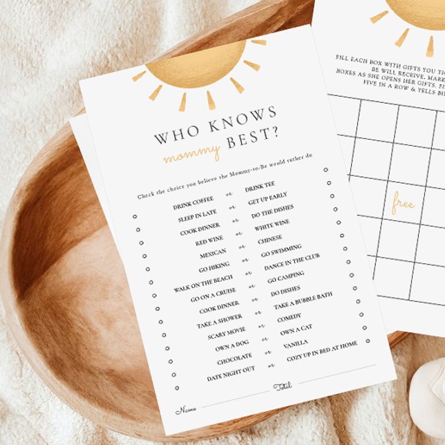 Boho Sunshine Baby Shower Activity Games (Skapare uppladdad)