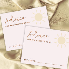Boho Sunshine Baby Shower Advice-kort
