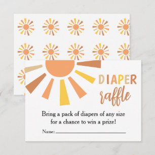 Boho Sunshine Baby Shower Blöja Lotteri  Tack Kort