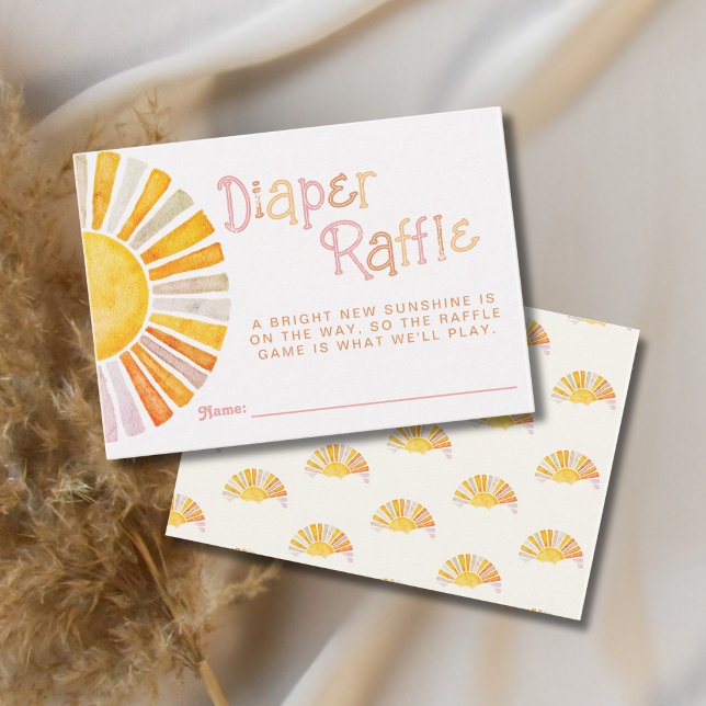 Boho Sunshine Baby Shower Blöja Lotteri Tilläggskort (Skapare uppladdad)