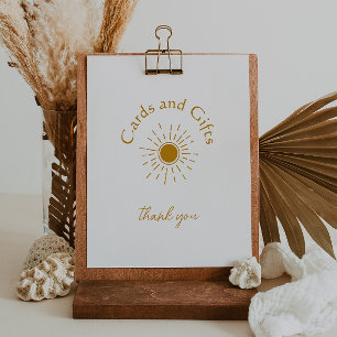 Boho Sunshine Baby Shower Cards and Gifts Sign Poster