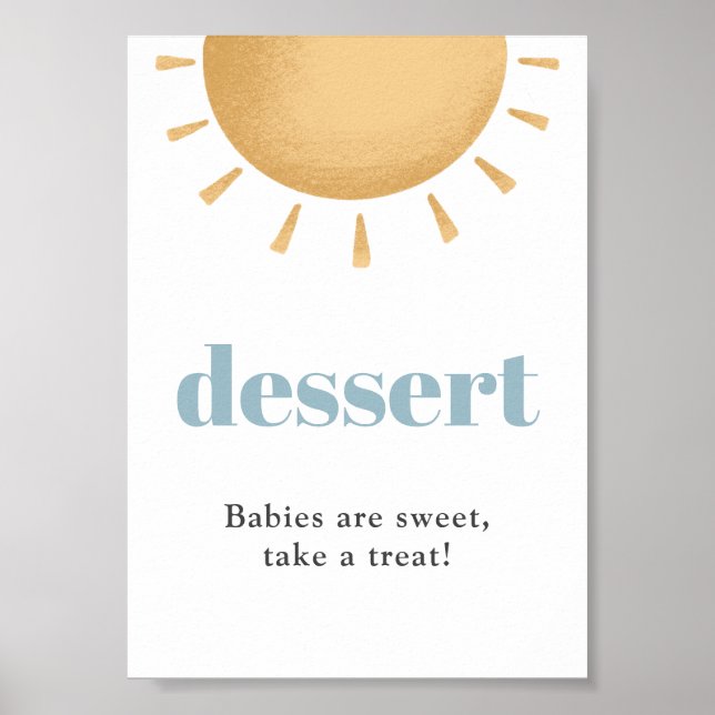 Boho Sunshine Baby Shower Dessert-tecken Poster (Framsidan)
