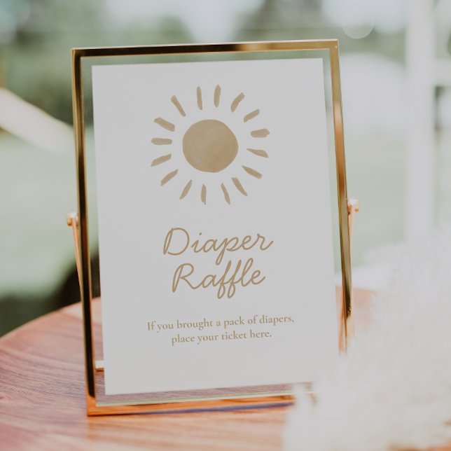 Boho Sunshine Baby Shower Diaper Raffle Sign Poster (Skapare uppladdad)