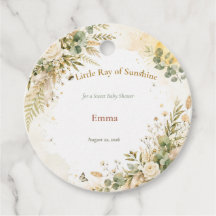 Boho Sunshine Baby Shower Favor-märkning