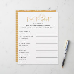 Boho Sunshine Baby Shower Guest Game