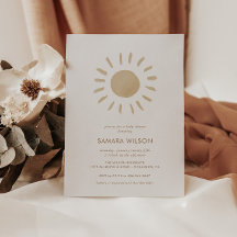 Boho Sunshine Baby Shower Inbjudan