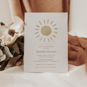 Boho Sunshine Baby Shower Inbjudan