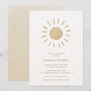 Boho Sunshine Baby Shower-inbjudan Inbjudningar