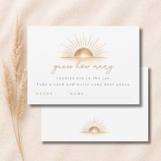 Boho Sunshine Baby Shower Lek Gissa Hur Många Kort