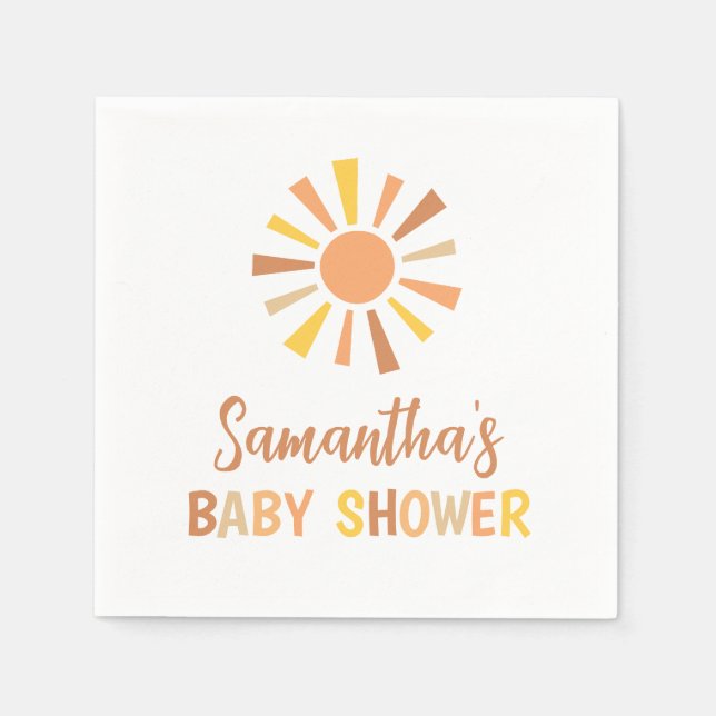 Boho Sunshine Baby Shower Pappersservett (Framsidan)