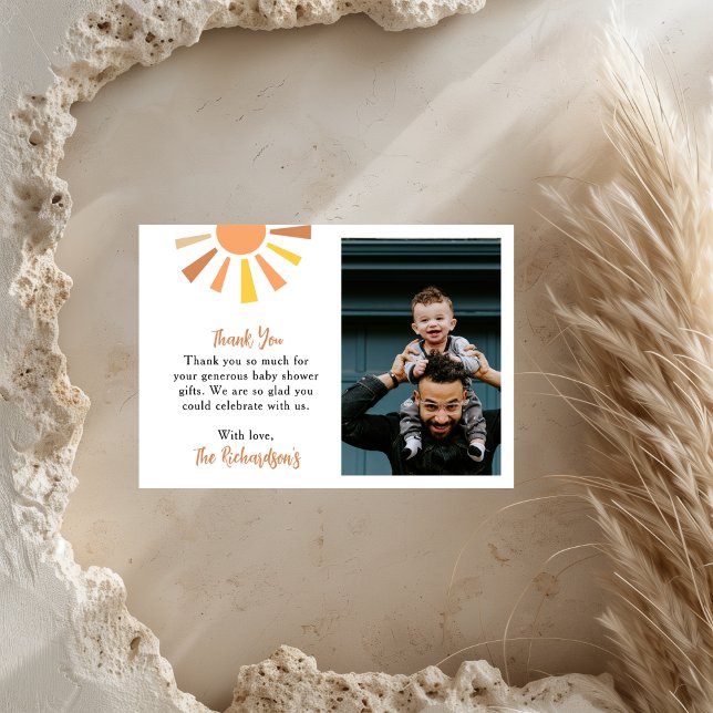 Boho Sunshine Baby Shower Photo Tack Kort (Skapare uppladdad)