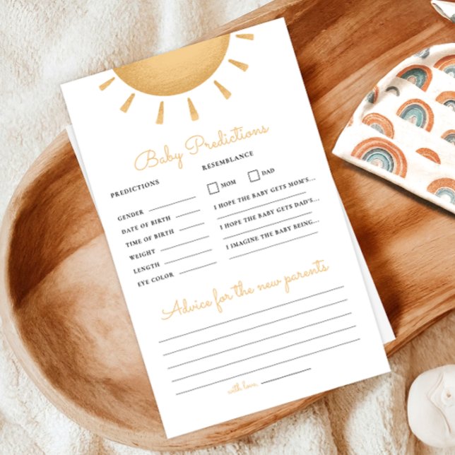 Boho Sunshine Baby Shower Predence & Advice Game (Skapare uppladdad)