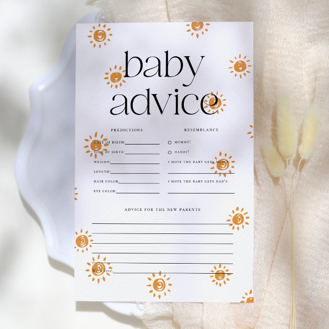 Boho Sunshine Baby Shower Predications & Advice (Skapare uppladdad)
