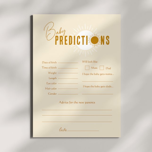 Boho Sunshine Baby Shower PredicCard Inbjudningar (Skapare uppladdad)