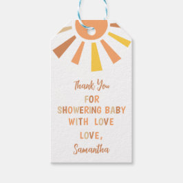 Boho Sunshine Baby Shower Presentetikett