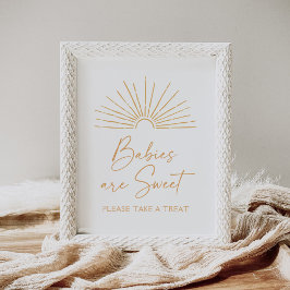 Boho Sunshine Baby Shower Spädbarn är Sweet Sign Poster