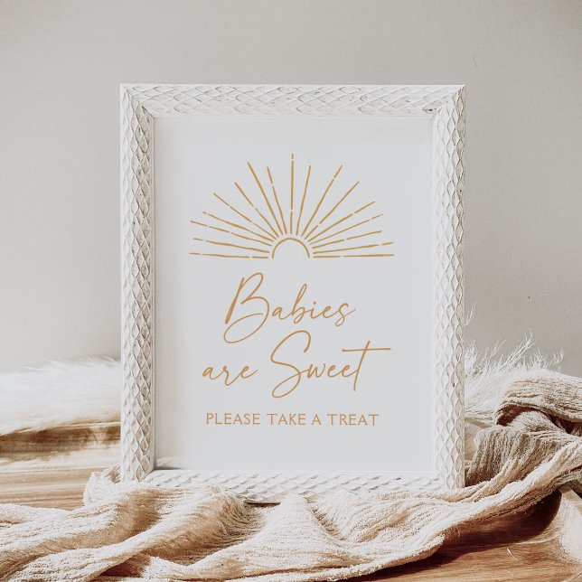 Boho Sunshine Baby Shower Spädbarn är Sweet Sign Poster (Skapare uppladdad)