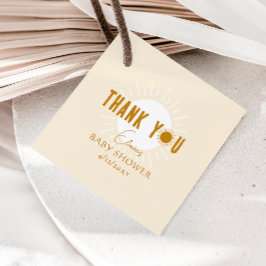 Boho Sunshine Baby Shower Square Tack Gåvor Etiketter