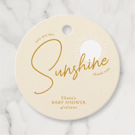 Boho Sunshine Baby Shower Tack Gåvor Etiketter