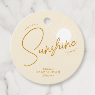 Boho Sunshine Baby Shower Tack Gåvor Etiketter