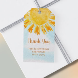 Boho Sunshine Baby Shower Tack Presentetikett