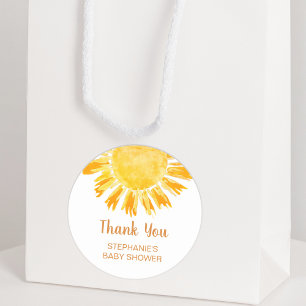 Boho Sunshine Baby Shower Tack Runt Klistermärke