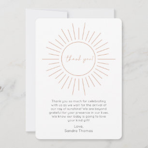 Boho Sunshine Baby Shower - tackkort Inbjudningar