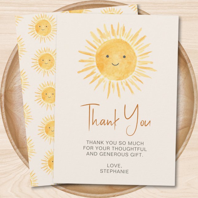 Boho Sunshine Baby Shower - tackkort Inbjudningar (Skapare uppladdad)