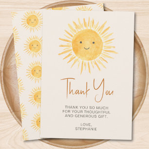 Boho Sunshine Baby Shower Tacksamhetskort Inbjudningar