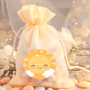 Boho sunshine babydusch runt klistermärke