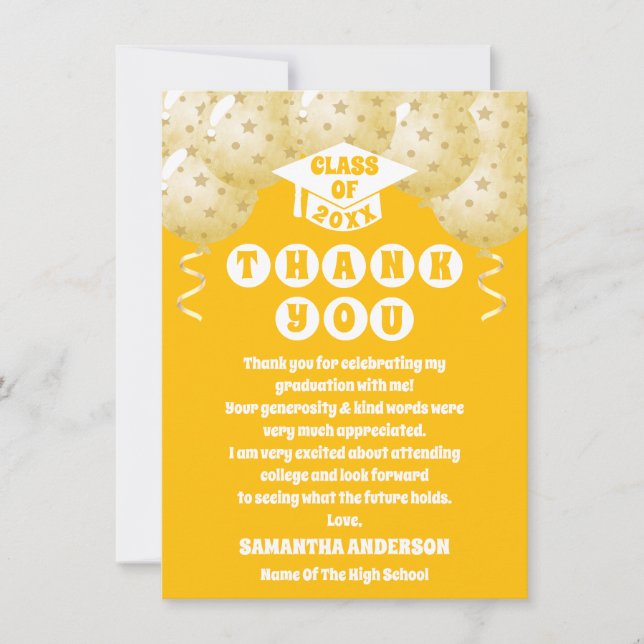 Boho Sunshine Balloons Studenten - tackkort Tack Kort (Framsida)