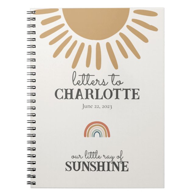 boho sunshine brev till min dotter baby bok anteckningsbok (Framsidan)