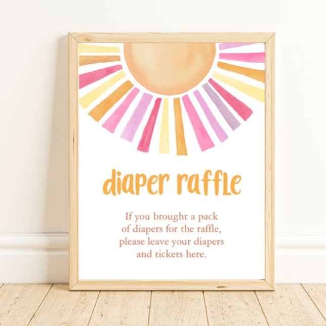 Boho sunshine Diaper Raffle Girl duschskylt Poster (Skapare uppladdad)