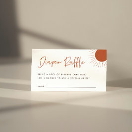 Boho Sunshine Diaper Raffle-höljeskort Placeringskort