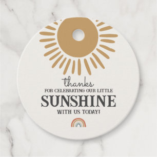 boho sunshine-favoritmärke på födelsedagskalender gåvor etiketter