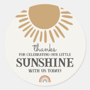 boho sunshine-födelsedagskalender för regnbåge runt klistermärke