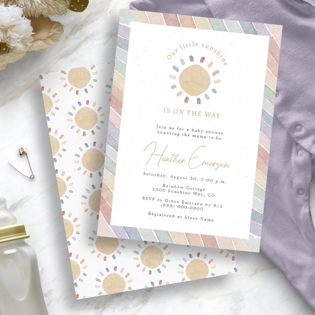 Boho Sunshine Förlossningsfest Inbjudningar (Boho Sunshine Baby Shower Invitation
)