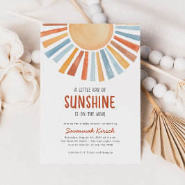 Boho Sunshine Gender Neutral Baby Shower Inbjudningar
