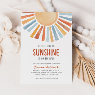 Boho Sunshine Gender Neutral Baby Shower Inbjudningar