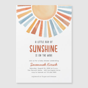 Boho Sunshine Gender Neutral Baby Shower Magnetisk Inbjudningskort