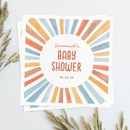Boho Sunshine Gender Neutral Baby Shower Pappersservett