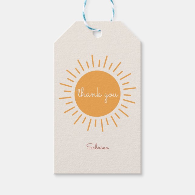 Boho Sunshine Gender Neutral Tack Presentetikett (Framsidan)