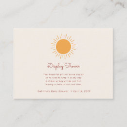 Boho Sunshine Gender Neutral Visning Shower Enclo Tilläggskort