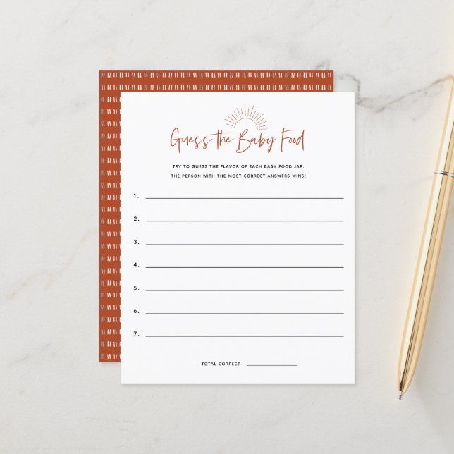 Boho Sunshine gissar mat babybabyspelet (Fram/Back In Situ)