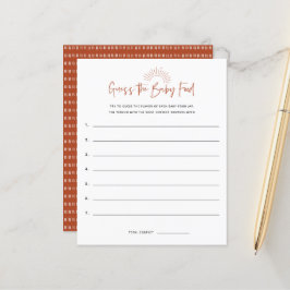 Boho Sunshine gissar mat babybabyspelet