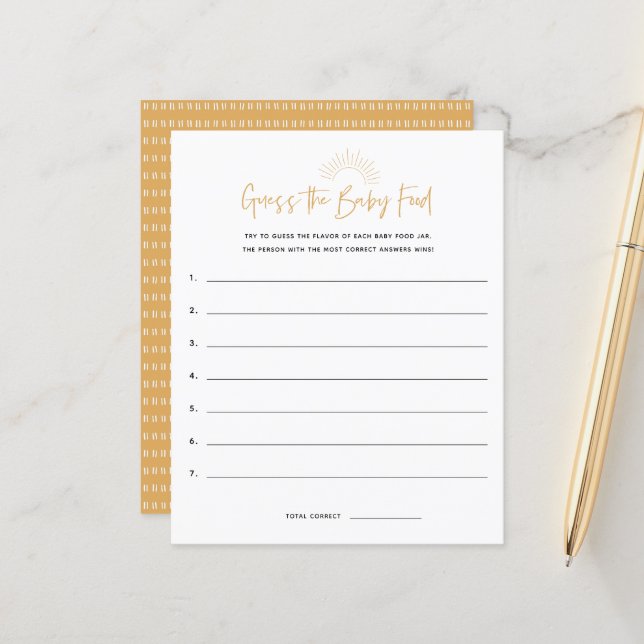 Boho Sunshine gissar mat babybabyspelet (Fram/Back In Situ)