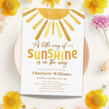 Boho Sunshine Gult Baby Shower