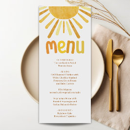 Boho Sunshine Gult Baby Shower Meny