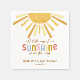 Boho Sunshine Gult Baby Shower Pappersservett